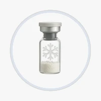 Frozen lyophilized material vial